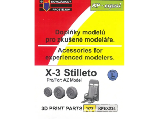 KP Model Kpex034 Roues et siège X-3 Stiletto pour kit AZ Model 1/72