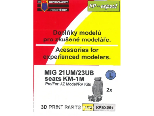 KP Model Kpex061 Siège MiG-21UM ou MiG-23UB pour kit AZ Model 1/72
