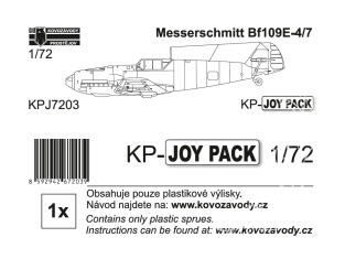 KP Model kit avion KPJ7203 Messerschmitt Bf 109E-4/7 KP-JOYPACK sans décalques ni instructions 1/72
