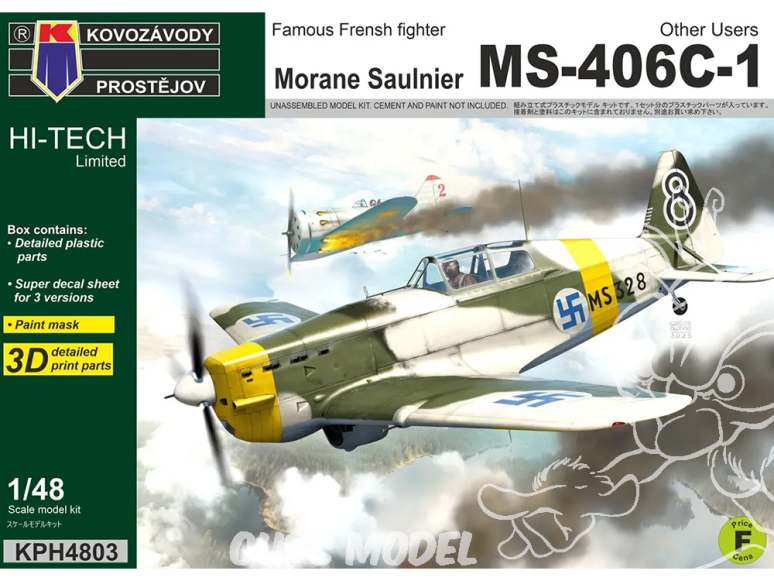KP Model kit avion Kph4803 MS-406C-1 Autres utilisateurs serie Hi-Tech Limitée 1/48