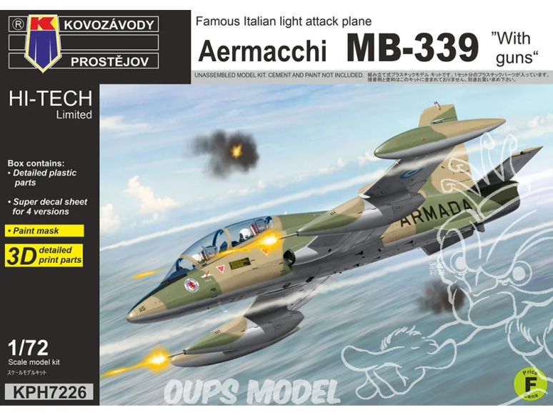 KP Model kit avion KPH7226 Aermacchi MB-339 Avec des canons Hi-Tech 1/72