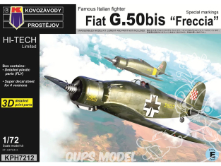 KP Model kit avion KPH7212 Fiat G.50bis Freccia Marquage spéciaux Hi-Tech 1/72