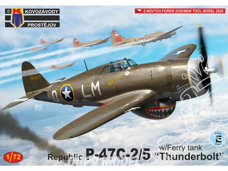 KP Model kit avion KPM0515 Republic P-47C-2/5 Thunderbolt avec réservoir Ferry 1/72
