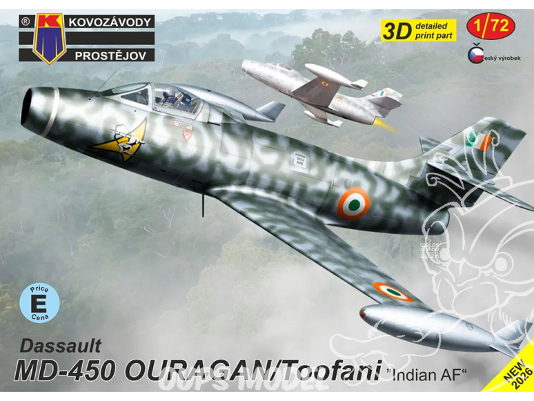 KP Model kit avion KPM0528 Dassault MD-450 Ouragan/Toofani Indian AF 1/72