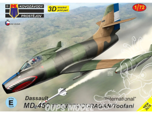 KP Model kit avion KPM0529 Dassault MD-450 Planeta/Ouragan/Toofani International 1/72