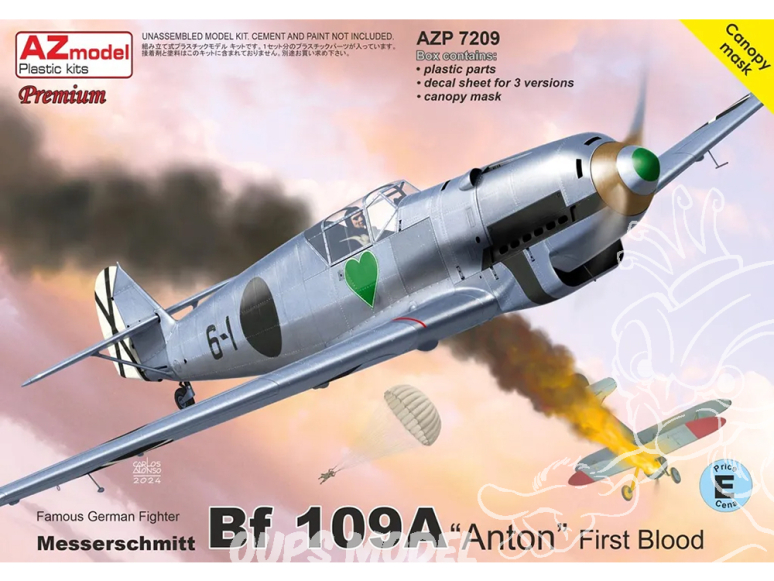 AZ Model Kit avion AZP7209 Messerschmitt Bf 109A Anton Premier sang 1/72