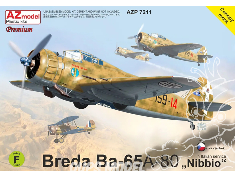 AZ Model Kit avion AZP7211 Breda Ba-65A-80 Nibbio En service Italien 1/72