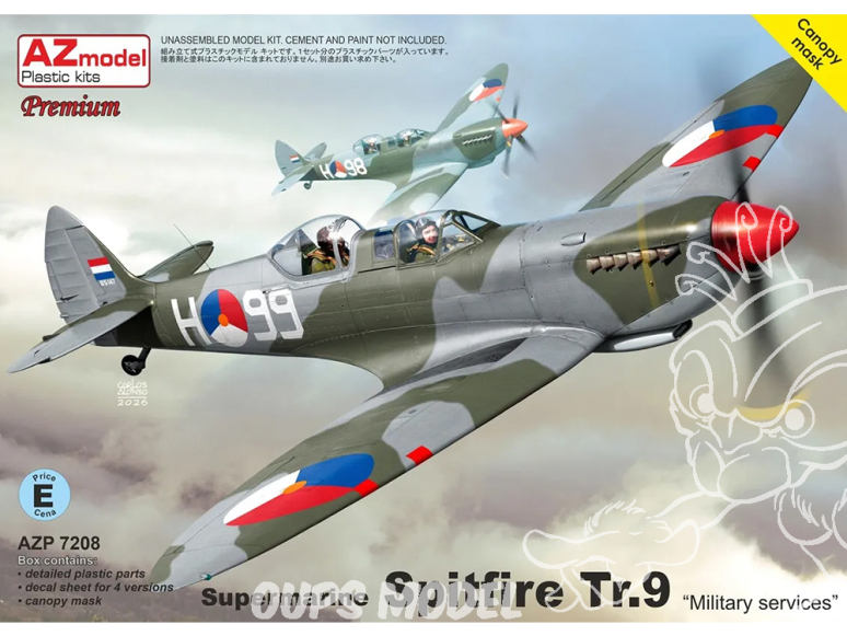 AZ Model Kit avion AZP7208 Supermarine Spitfire Tr.9 service militaire 1/72
