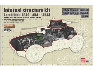 Lanmo Model maquette militaire MN3501 Kit structure interne pour véhicule blindé Autoblindo 40.41.43 1/35
