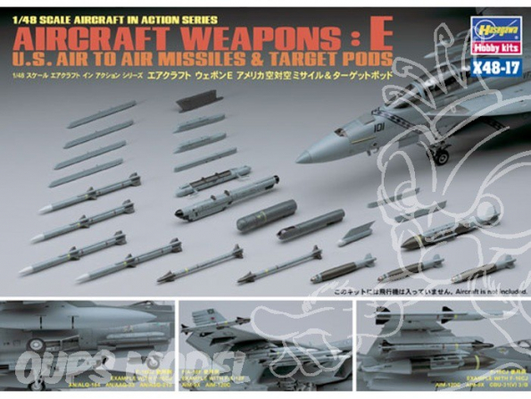 HASEGAWA maquette avion 36117 X48-17 U.S. AIRCRAFT WEAPONS E 1/48