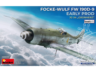 Mini Art maquette avion 48035 FOCKE-WULF FW 190D-9 EARLY PROD. JG 54 Grünherz BASIC KIT 1/48 Mini Art maquette avion 48035 FOCKE-WULF FW 190D-9 EARLY PROD. JG 54 Grünherz BASIC KIT 1/48