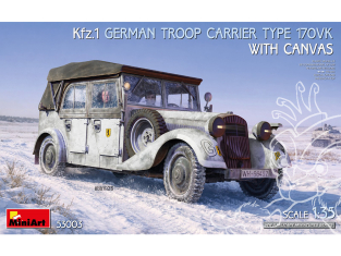 Mini Art maquette militaire 53003 TRANSPORT TROUPES ALLEMAND Kfz.1 TYPE 170VK AVEC CAPOTE 1/35 Mini Art maquette militaire 53003 TRANSPORT TROUPES ALLEMAND Kfz.1 TYPE 170VK AVEC CAPOTE 1/35