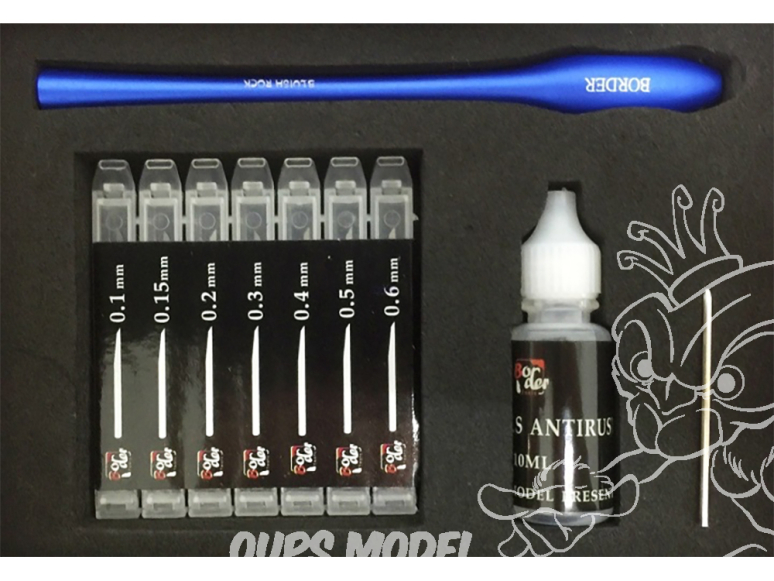 Border model outillage BD0051 Coffret porte pointes et assortiment de 7 pointes à graver Bluish Rock (Bleu)