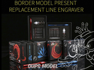Border model outillage BD0050 Coffret porte pointes et assortiment de 7 pointes à graver Blood Moon (rouge)