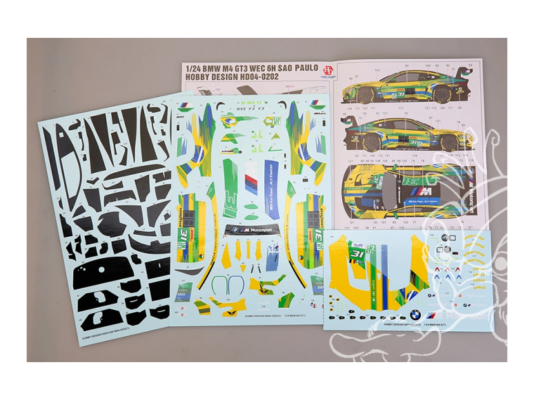 HOBBY DESIGN HD04-0202 Decalques BMW M4 GT3 WEC 6H SÃO PAULO 1/24