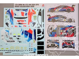 HOBBY DESIGN HD04-0200 Decalques BMW M4 GT3 N°46 SPA 2024 1/24