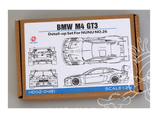 Hobby Design kit d'amélioration voiture HD02-0481 Detail-Up BMW M4 GT3 kit NUNU N°26 1/24