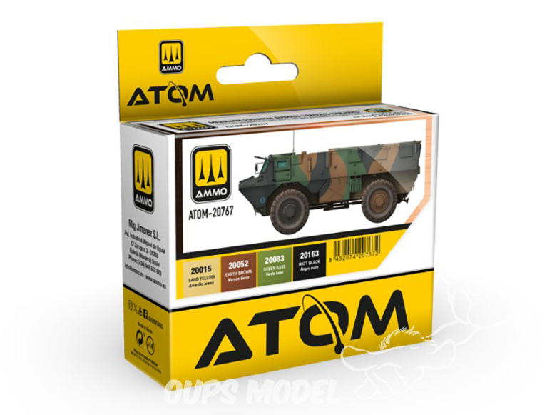 MIG peinture Atom 20767 Set couleurs Forces armées françaises modernes 4 x 20ml