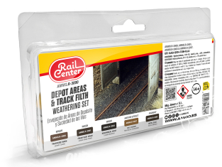 Ammo mig peinture Rail Center R-3000 Set weathering Zones de dépôt et salissures de voies 5 x 35ml