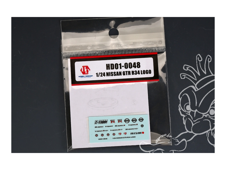 Hobby Design decalques voiture HD01-0048 Nissan GTR R34 Metal LOGO 1/24