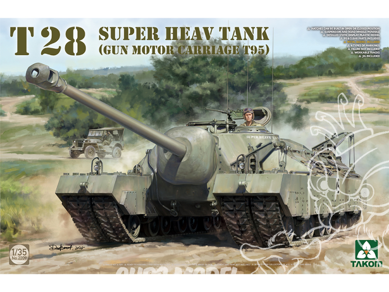 Takom maquette militaire 2209 T28 Char Super Lourd (Gun Motor Carriage) 1/35
