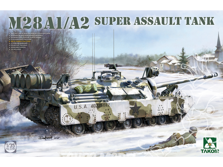 Takom maquette militaire 2210 M28A1/A2 Super Char d'assaut 1/35