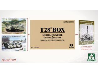 Takom maquette militaire 2209W T28 Box T28 + M28A1/A2 + Livre Edition Limitée 1/35