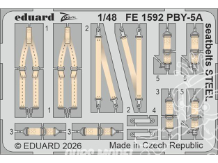EDUARD photodecoupe avion FE1592 Harnais métal PBY-5A Revell 1/48
