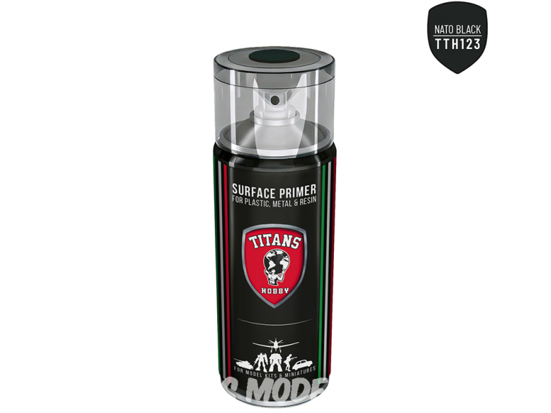 Titans Hobby TTH123 NOIR OTAN Spray de 400 ml pour plastique, métal et résine