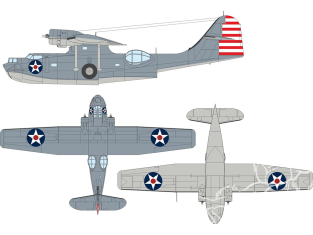 Eduard Express Mask EX1184 PBY-5A Insigne national US (étoiles avec centre rouge) Eduard / Revell 1/48