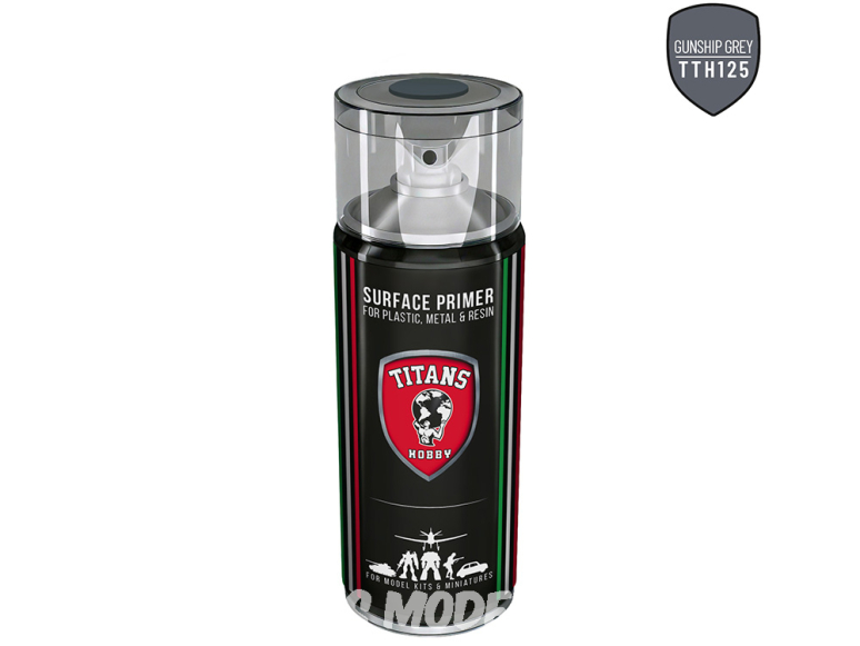 Titans Hobby TTH125 Gris GUNSHIP Spray de 400 ml pour plastique, métal et résine
