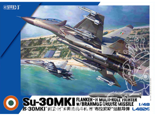 Great Wall Hobby maquette avion L4826 Sukhoi Su-30MKI Flanker H Chasseur multi missions avec Missile BRAHMOS 1/48