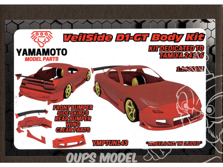 Yamamoto YMPTUN143 Kit carrosserie VeilSide D1-GT pour Mazda RX-7 kit Tamyia 24116 1/24