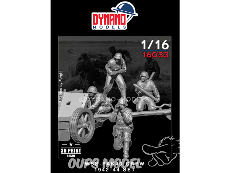 Dynamo models figurine 16033 Equipage Waffen SS PAK40 1942-44 1/16