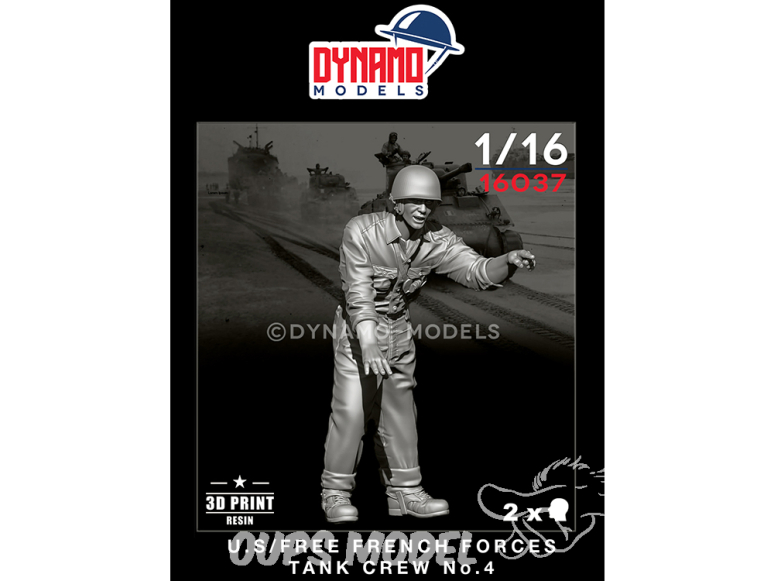 Dynamo models figurine 16037 Tankiste Forces Françaises libres / U.S. No.2 1/16