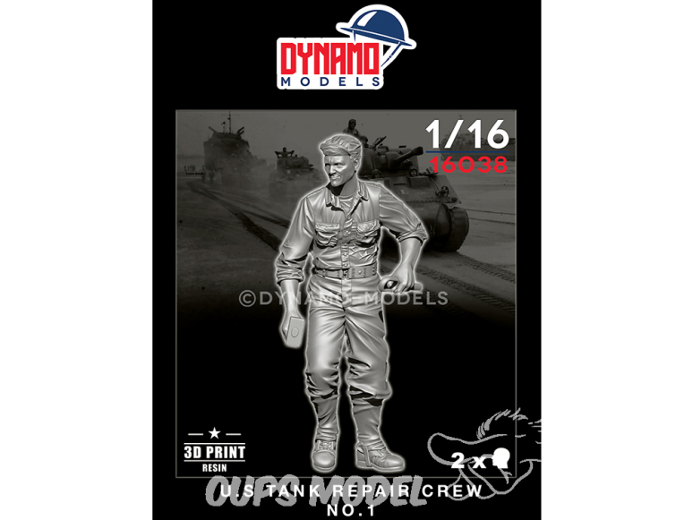 Dynamo models figurine 16038 Tankiste U.S. en réparation No.1 1/16