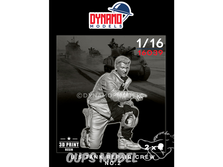 Dynamo models figurine 16039 Tankiste U.S. en réparation No.2 1/16
