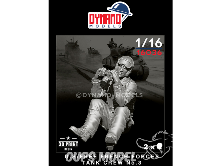 Dynamo models figurine 16036 Tankiste Forces Françaises libres / U.S. No.1 1/16