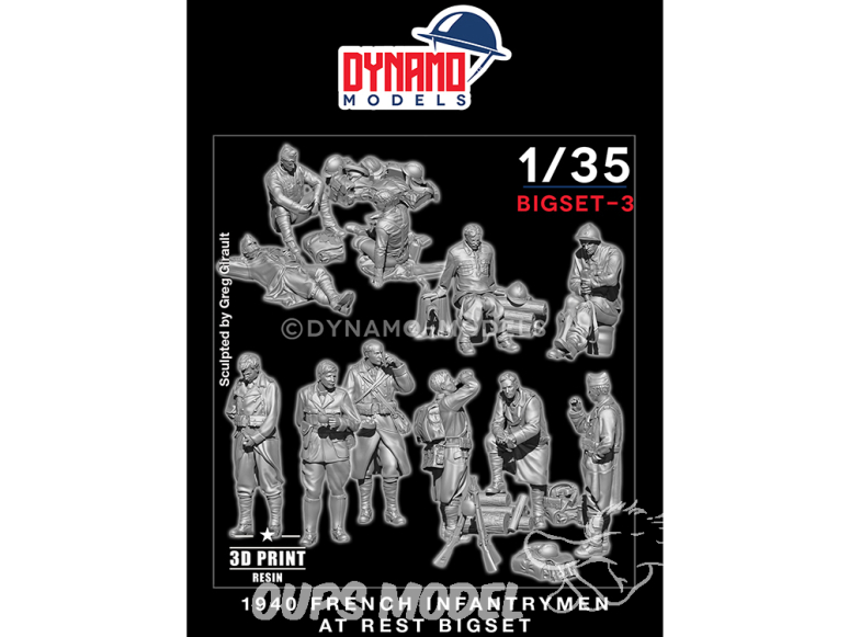 Dynamo models figurine BIGSET-3 Infanterie Française au repos BigSet 1/35