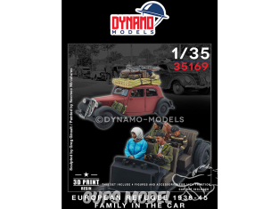 Dynamo models figurine 35169 Famille de Réfugiés Européen dans une voiture 1/35