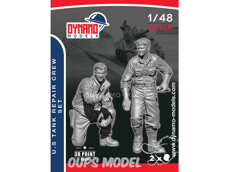 Dynamo models figurine 48169 Set Tankistes U.S. en réparation 1/48