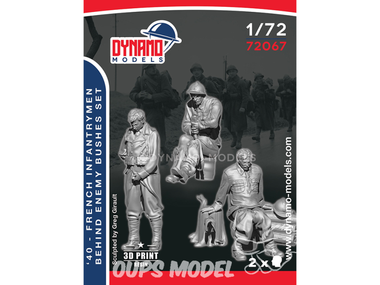 Dynamo models figurine 72067 Set Infanterie Française au repos 1940 derrière les buissons ennemis 1/72