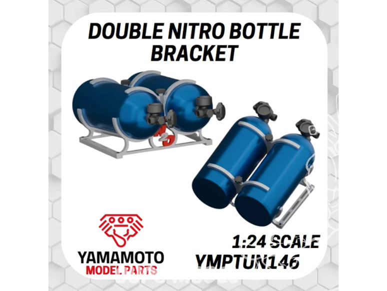 Yamamoto YMPTUN146 Support double pour bouteille de protoxyde d'azote 1/24