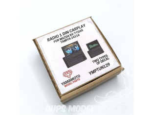 Yamamoto YMPTUN129 RADIO 1 DIN CARPLAY pour Mazda RX-7 FD3S KIT TAMIYA 24116 1/24