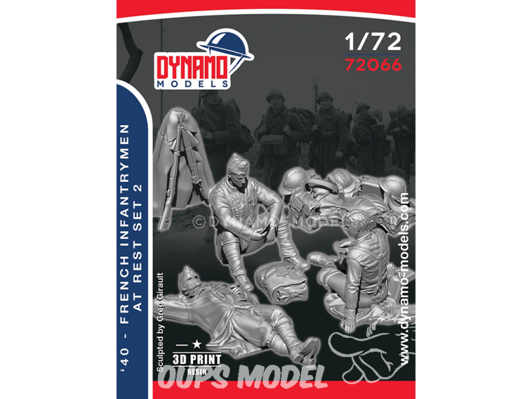 Dynamo models figurine 72066 Set Infanterie Française au repos 1940 set 2 1/72