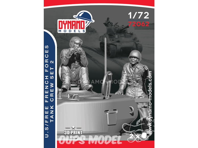 Dynamo models figurine 72062 Set Equipage de char Forces Françaises libres / U.S. Set 2 1/72