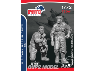 Dynamo models figurine 72061 Set Equipage de char U.S. en réparation 1/72