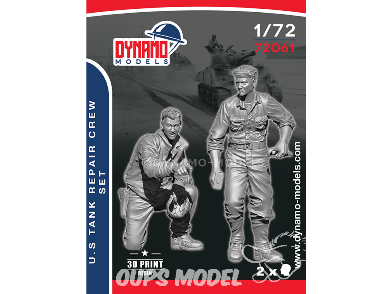 Dynamo models figurine 72061 Set Equipage de char U.S. en réparation 1/72