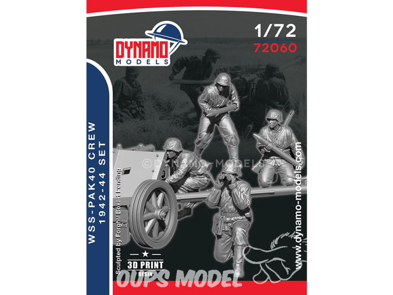 Dynamo models figurine 72060 Set Equipage Waffen SS Pak40 1942-44 1/72