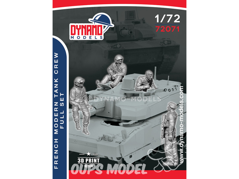 Dynamo models figurine 72071 Set Equipage de char moderne Français 1/72